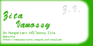 zita vamossy business card